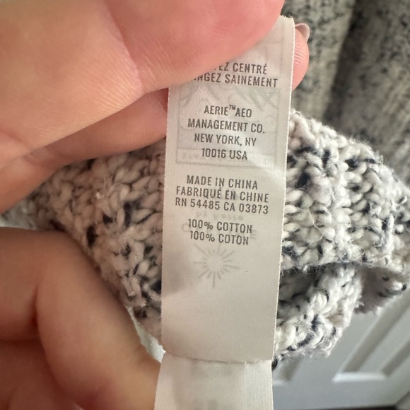 Aerie Offline Oversized Cotton Turtleneck Chunky Knit Sweater XS Longsleeve - Picture 4 of 5